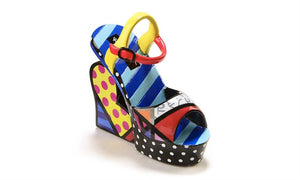 Romero Britto Miniature Shoe Figurine- Wedge Sandal