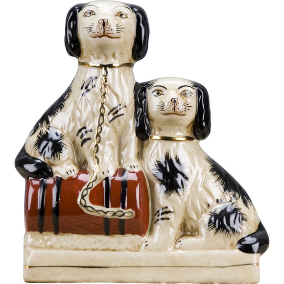Staffordshire Reproduction King Charles Spaniel Dog Duo Figurine