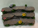 Great Log Display with Flowers for Wee Forest Folk- WFF Not Included