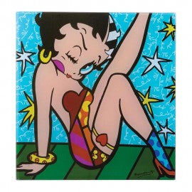 Romero Britto Betty Boop "High Kick" Art Plaque