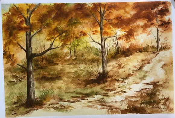 Limited Edition Numbered Painting Print “Fall Escape In The Woods