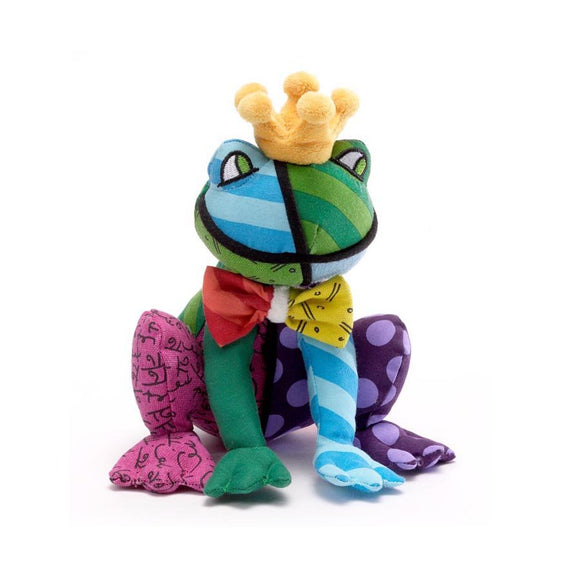 Romero Britto Small Plush Frederic The Frog Prince With Crown