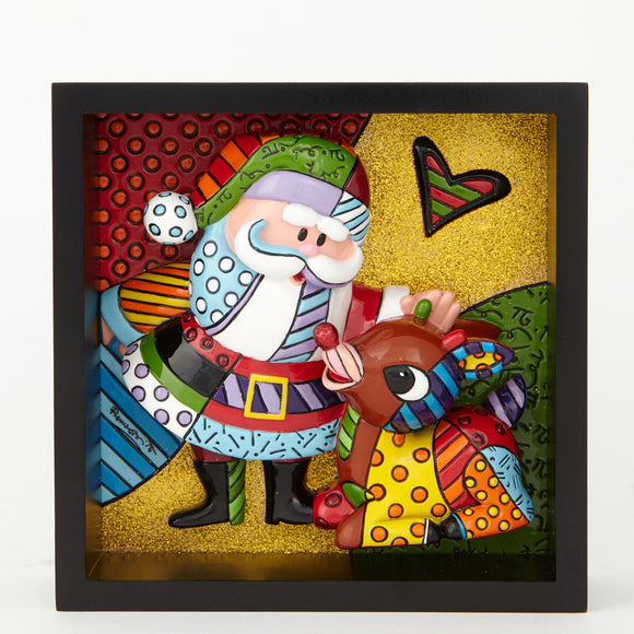 Romero Britto Rudolph & Santa Pop Art Block