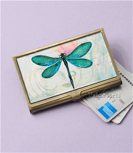 GREEN DRAGONFLY PRINTED CARD CASE
