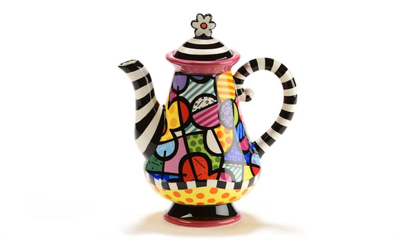 Romero Britto Ceramic Flower Design Teapot