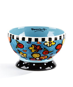 Romero Britto Ceramic Flowers Design Bowl