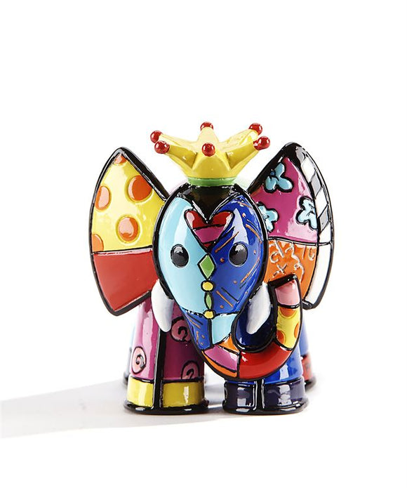 Romero Britto Mini/ Miniature 3D Figurine- Elephant With Yellow Crown
