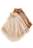 CHARLIE PAIGE BRUSHED BOUCLE PONCHO IN IVORY, ONE SIZE