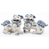 *New* Staffordshire Reproduction Blue And White Lucky Foo Dogs Set of 2