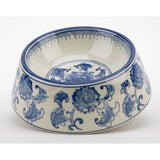 Staffordshire Reproduction Blue And White Non-Tip Dog/Cat Bowl