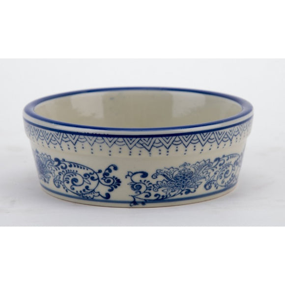 Staffordshire Reproduction Blue And White Small Size Dog Bowl