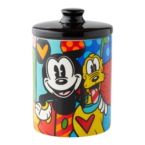 Romero Britto Disney Pluto With Mickey Mouse Canister Cookie Jar