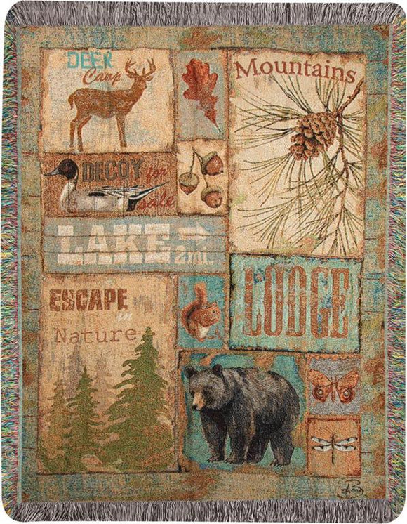VINTAGE OUTDOORS TAPESTRY THROW