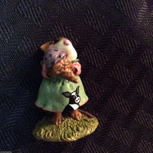 WEE FOREST FOLK SPECIAL COLOR BLACK CHERRY ICE CREAM GREEN DRESS W/COW HEAD YUMMY