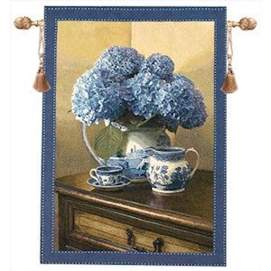 BLUE WILLOW GRANDE' TAPESTRY WALL HANGING