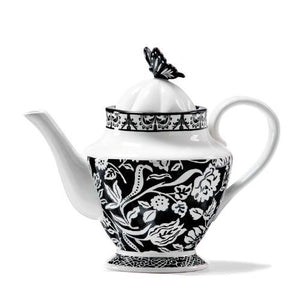 Chic' Black & White Elegant Porcelain Teapot