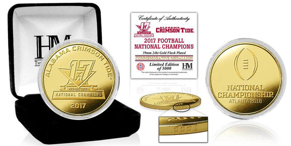 Alabama Crimson Tide 2017 Football National Champions Gold Mint Coin