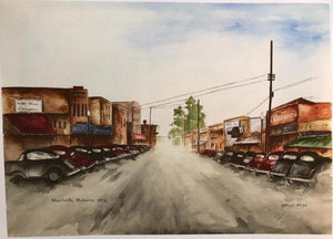 Limited Edition Numbered Original Size Painting Print “Downtown Albertville, Al 1952" By Marolyn Smith