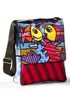 Romero Britto "Deeply In Love" Fish Messenger Bag