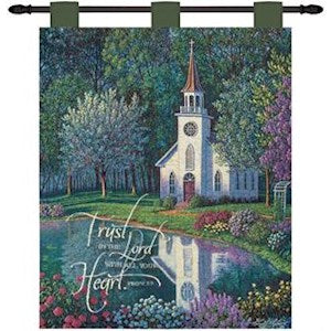 SANCTUARY W/VERSE TAPESTRY WALL HANGING
