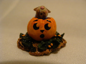 Wee Forest Folk Special Color Itty Bitty Pumpkin Boy With Surprised Face