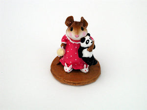 Wee Forest Folk Special Color Pink Mousey Bunny Slippers With Panda