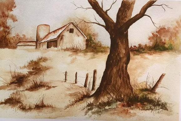 Limited Edition Numbered Painting Print “Barn Silo In Fall