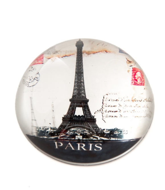 Glass Dome Vintage Paris Eiffel Tower Paper Weight/Paperweight