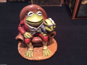 Wee Forest Folk Grandpa Frog With Rust Coat