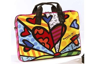 ROMERO BRITTO LARGE LAPTOP CARRYING CASE WITH HEARTS