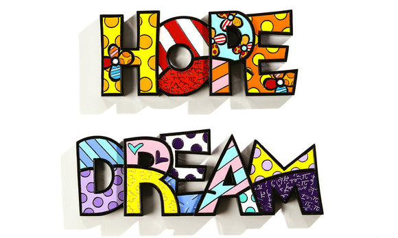ROMERO BRITTO HOPE & DREAM WORD ART SET