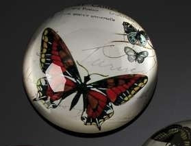 BOTANICAL RED BUTTERFLY PAPERWEIGHT