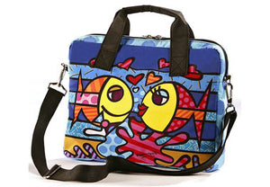ROMERO BRITTO MEDIUM "DEEPLY IN LOVE" FISH LAPTOP CARRYING CASE