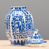 Blue & White Porcelain Small Lidded Jar
