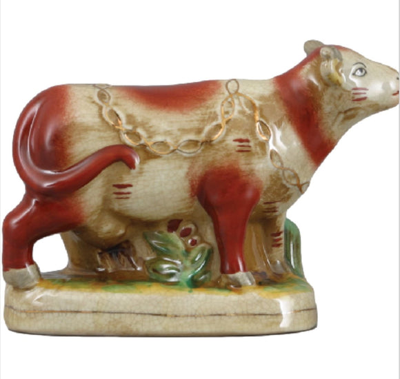 Staffordshire Reproduction Cow Figurine