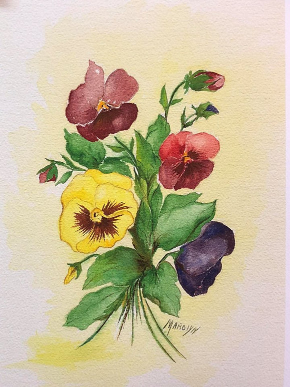 Limited Edition Numbered Painting Print “The Pansies”