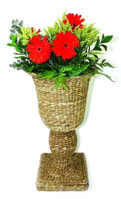 Woven Sea Grass Urn Planter with Liner